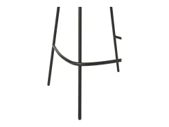 Juego de 2 taburetes de bar BOBBY de tela con estructura de metal negro – Altura del asiento 76 cm-Color Gris