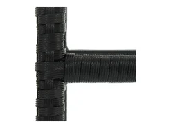 Juego de 6 taburetes de bar con cojines de resina de mimbre negro