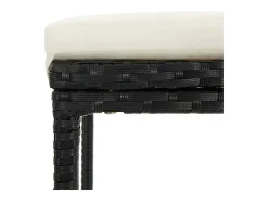 Juego de 6 taburetes de bar con cojines de resina de mimbre negro