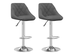 Juego de 2 taburetes de bar de terciopelo gris oscuro