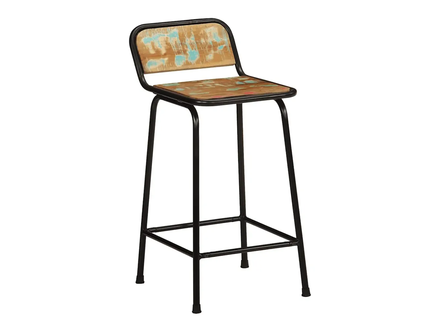 Juego de 4 taburetes de bar 46x35,5x80cm madera maciza recuperada