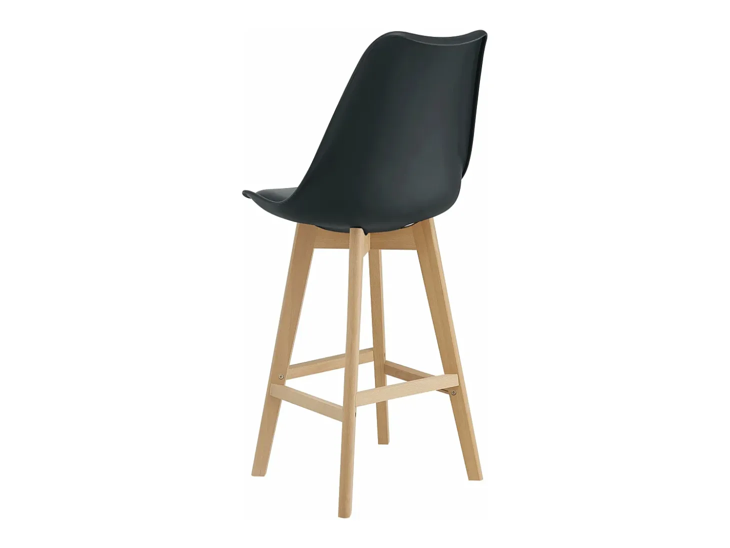 Juego de 4 taburetes de bar de plástico haya sintético 105 x 48 x 58 cm negro 03_0008720