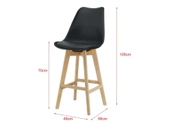 Juego de 4 taburetes de bar de plástico haya sintético 105 x 48 x 58 cm negro 03_0008720
