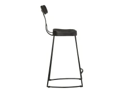 Juego de 2 taburetes de bar negros 49x43x88 cm madera maciza de mango