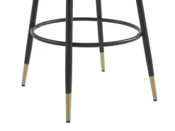Juego de 2 taburetes de bar de terciopelo y metal - Beige - ELIRAM