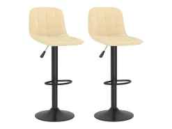 Juego de 2 taburetes de bar de terciopelo color crema