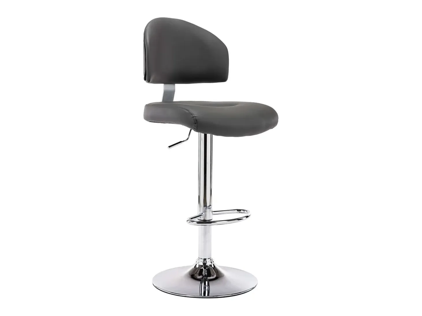 Juego de 2 taburetes de bar en piel sintética gris