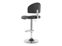 Juego de 2 taburetes de bar en piel sintética gris