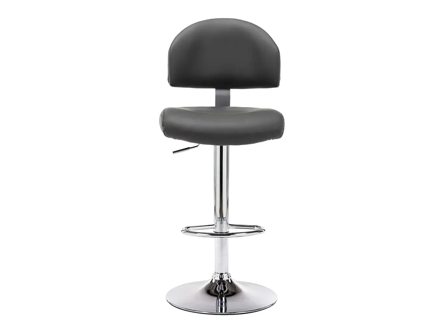 Juego de 2 taburetes de bar en piel sintética gris