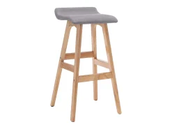 Juego de 2 taburetes de bar de tela gris claro