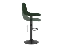 Juego de 2 taburetes de bar de terciopelo verde oscuro