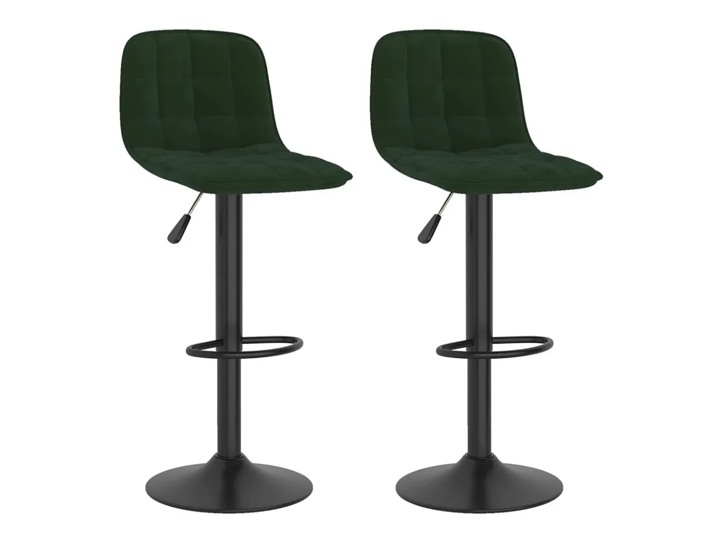 Juego de 2 taburetes de bar de terciopelo verde oscuro