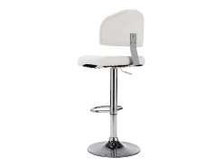 Juego de 2 taburetes de bar de piel sintética blanca