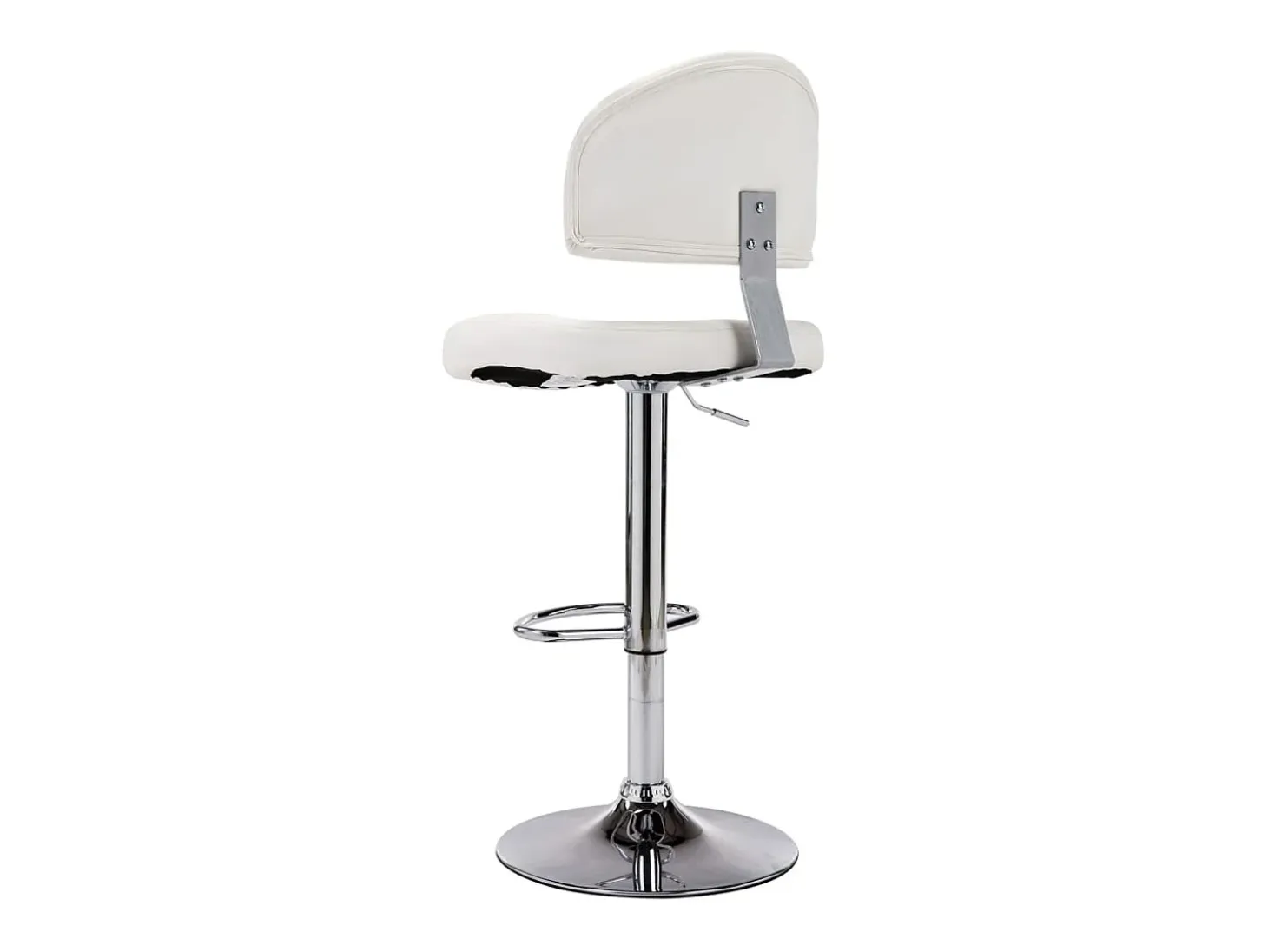 Juego de 2 taburetes de bar de piel sintética blanca