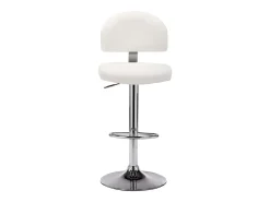 Juego de 2 taburetes de bar de piel sintética blanca
