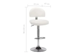 Juego de 2 taburetes de bar de piel sintética blanca