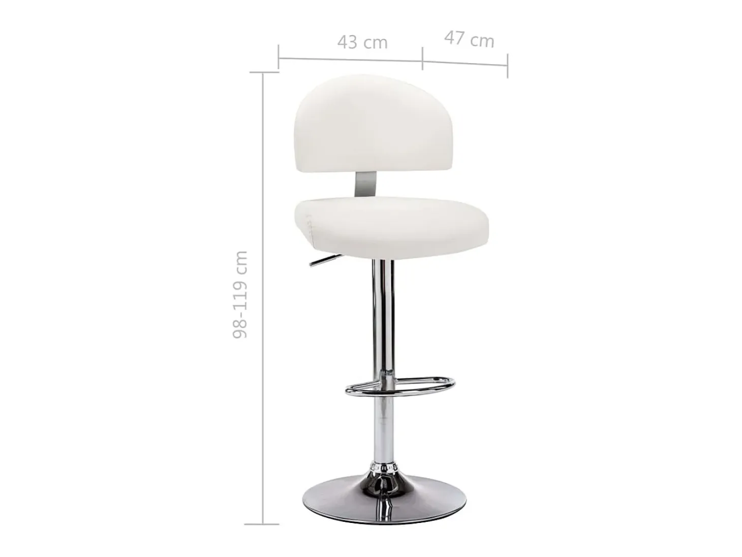 Juego de 2 taburetes de bar de piel sintética blanca