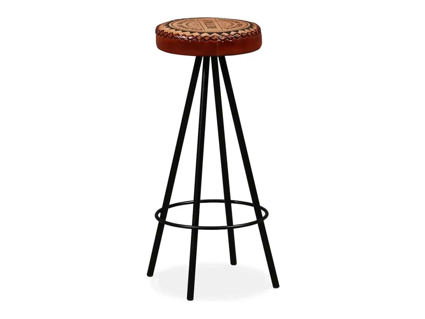 Juego de 2 taburetes de bar de cuero genuino