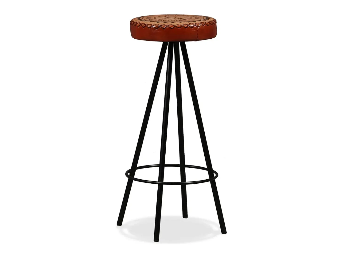 Juego de 2 taburetes de bar de cuero genuino
