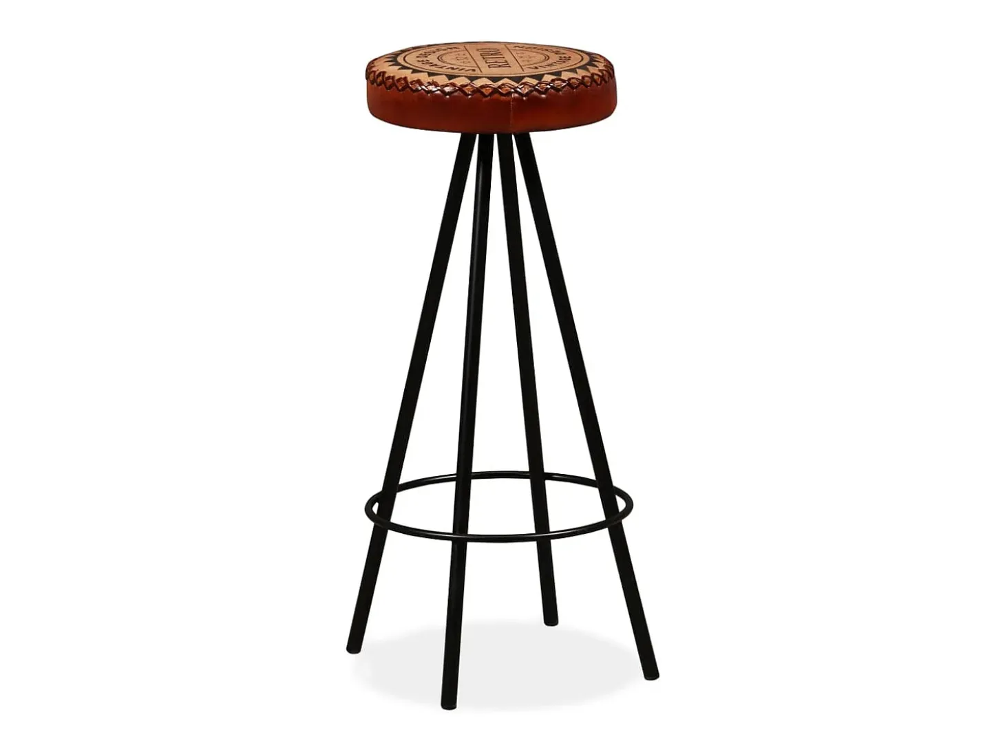 Juego de 2 taburetes de bar de cuero genuino