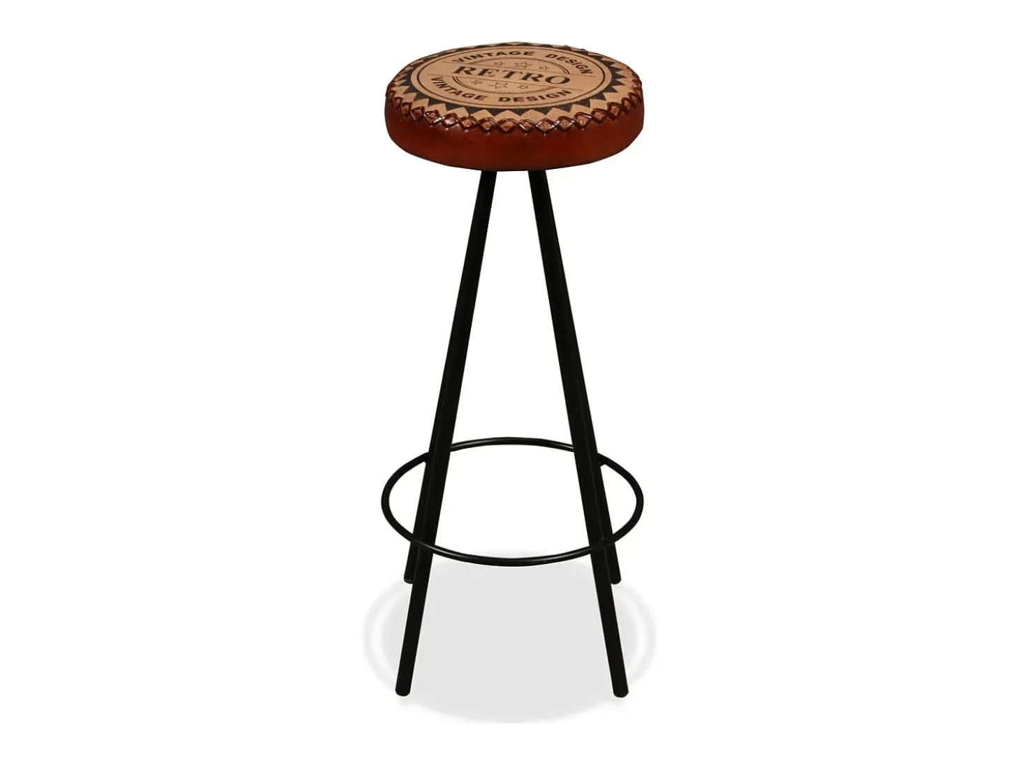 Juego de 2 taburetes de bar de cuero genuino