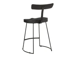 Juego de 2 taburetes de bar negros 49x43x79 cm madera maciza de mango