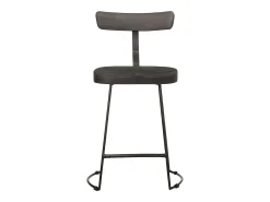 Juego de 2 taburetes de bar negros 49x43x79 cm madera maciza de mango