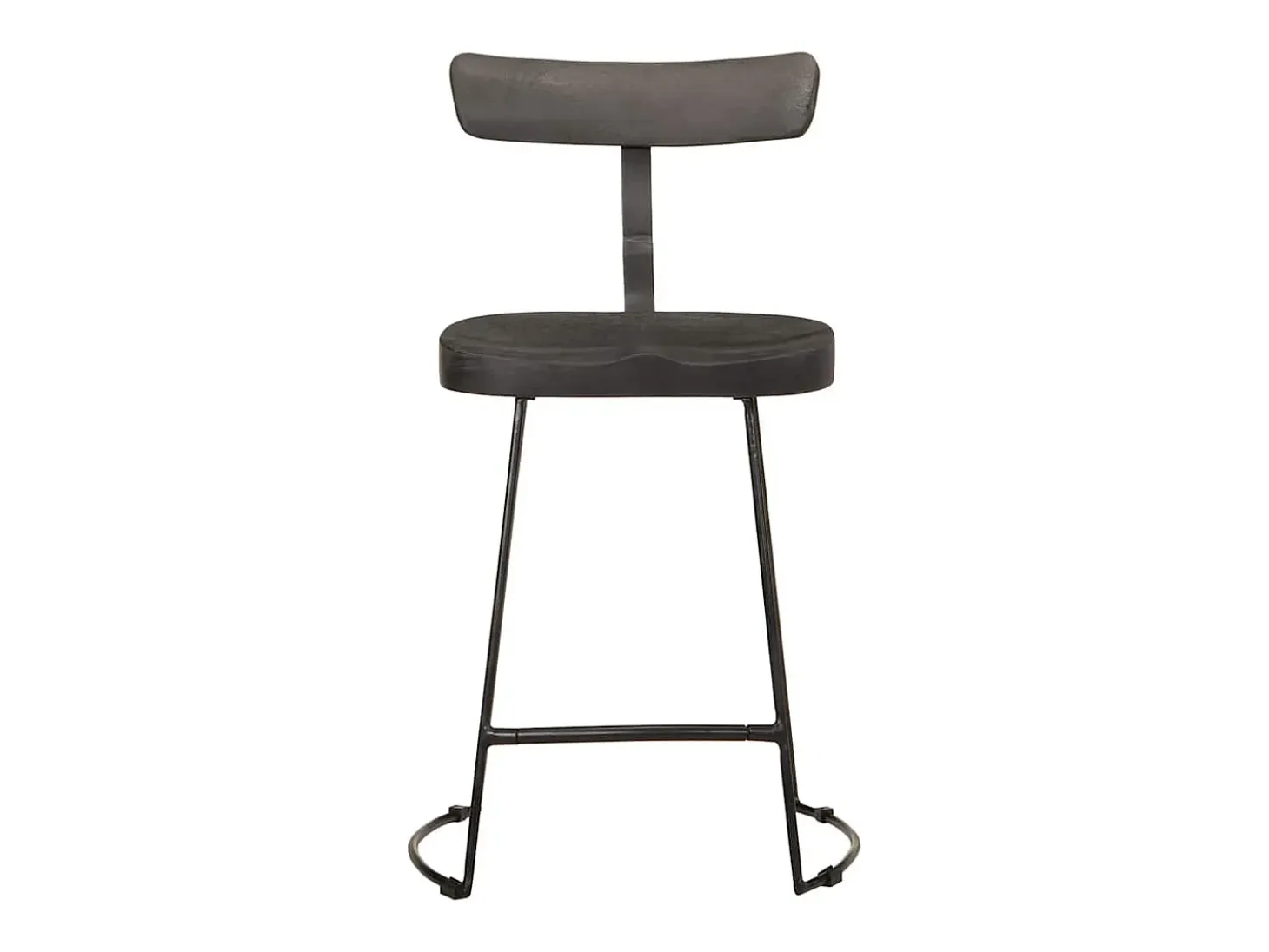 Juego de 2 taburetes de bar negros 49x43x79 cm madera maciza de mango