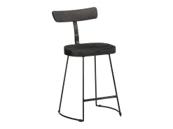 Juego de 2 taburetes de bar negros 49x43x79 cm madera maciza de mango