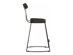 Juego de 2 taburetes de bar negros 49x43x79 cm madera maciza de mango