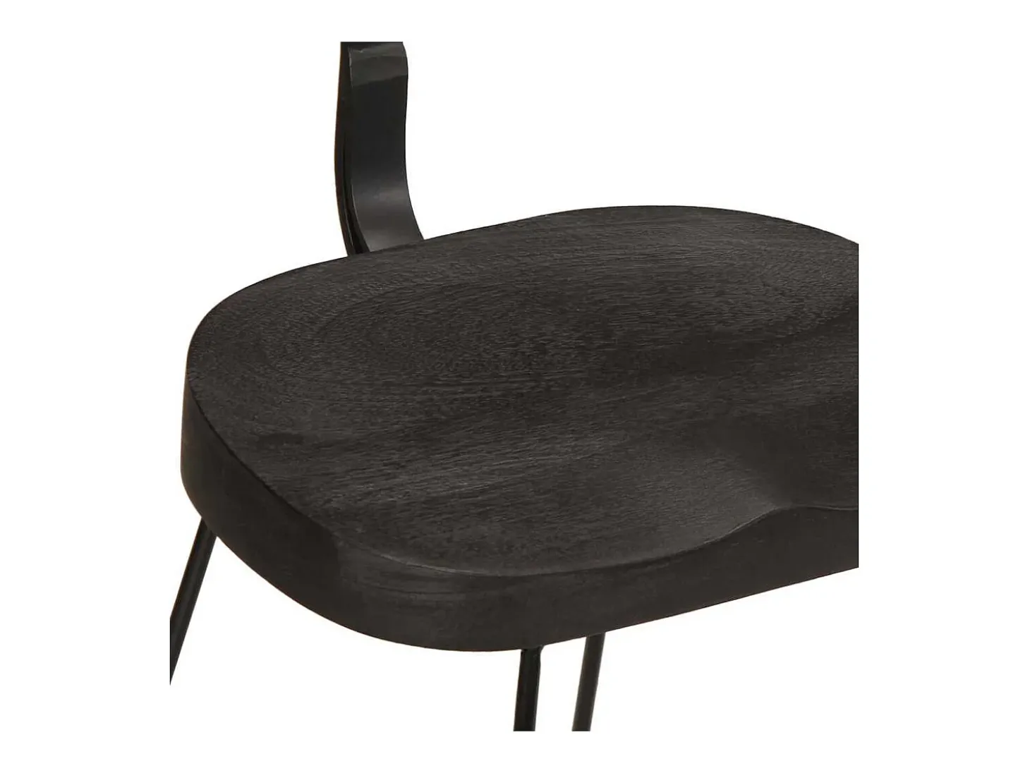 Juego de 2 taburetes de bar negros 49x43x79 cm madera maciza de mango