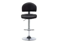 Juego de 2 taburetes de bar de piel sintética negra