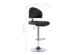 Juego de 2 taburetes de bar de piel sintética negra