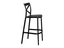 Juego de 2 taburetes de bar de plástico negro sprint h 75 cm