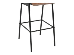 Juego de 2 taburetes de bar de madera maciza contrachapada marrón y acero