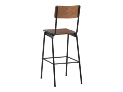 Juego de 2 taburetes de bar de madera maciza contrachapada marrón y acero