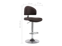 Juego de 2 taburetes de bar de piel sintética marrón