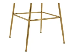 Juego de 2 taburetes de bar de tela rizada y metal dorado - Crema - ALTINAM