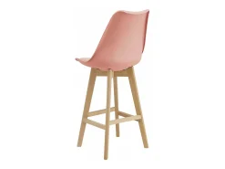 Juego de 4 taburetes de bar de plástico sintético acabado haya 105x48x58 cm rosa 03_0008721