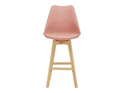 Juego de 4 taburetes de bar de plástico sintético acabado haya 105x48x58 cm rosa 03_0008721