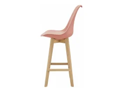 Juego de 4 taburetes de bar de plástico sintético acabado haya 105x48x58 cm rosa 03_0008721