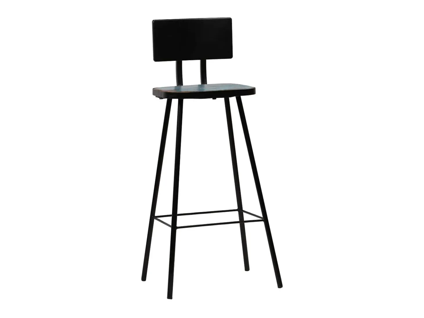 Juego de 4 taburetes de bar de madera maciza recuperada