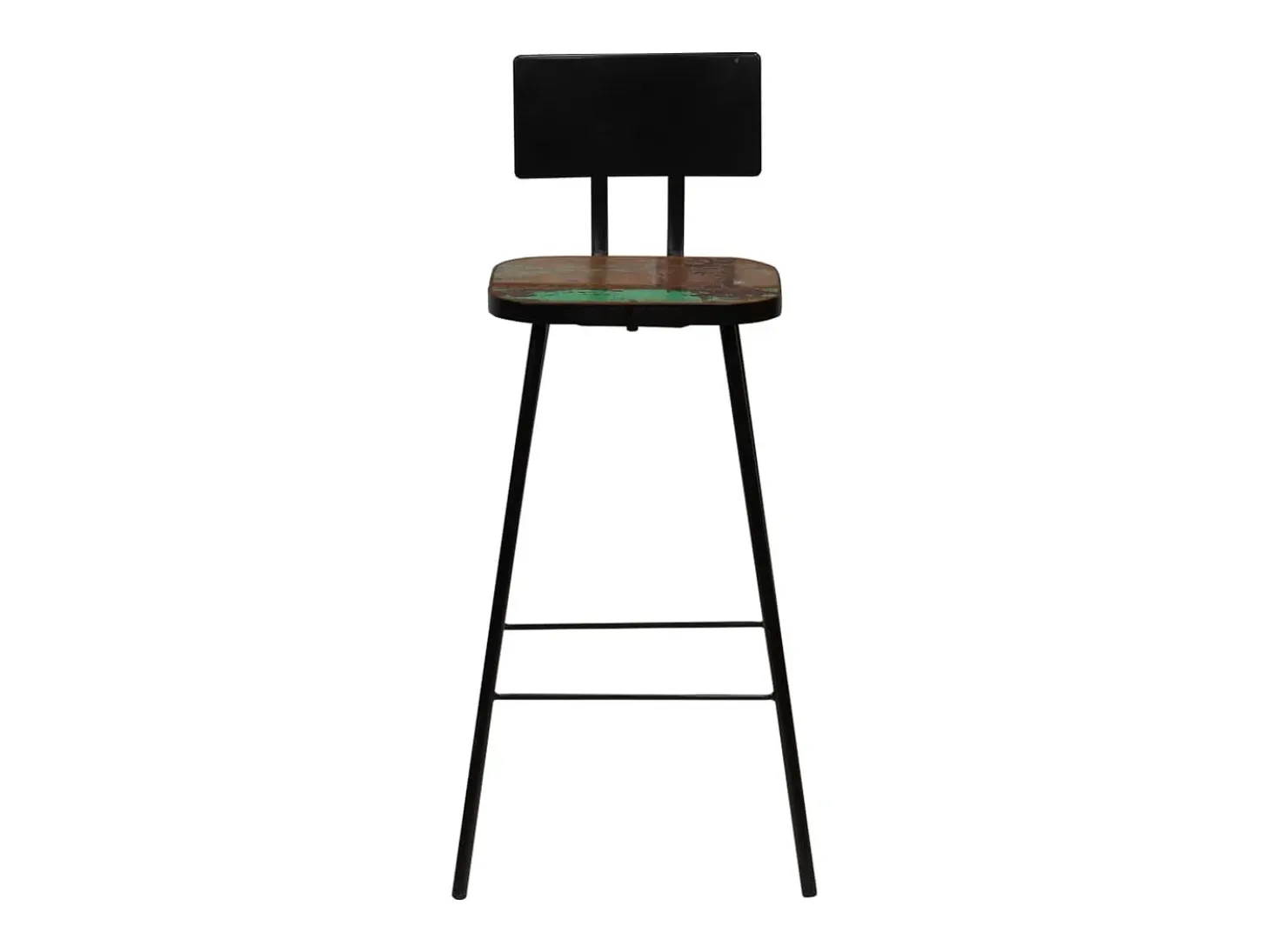 Juego de 4 taburetes de bar de madera maciza recuperada