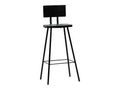 Juego de 4 taburetes de bar de madera maciza recuperada