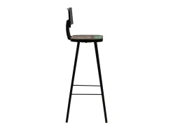 Juego de 4 taburetes de bar de madera maciza recuperada