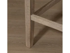 Juego de 2 taburetes de bar con respaldo de madera maciza, incluye reposapiés, gris + natural