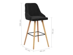 Juego de 2 taburetes de bar de terciopelo negro