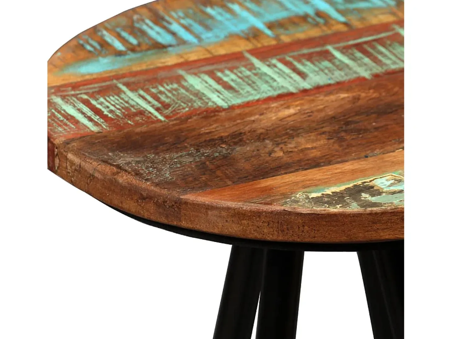 Juego de 4 taburetes de bar de madera maciza recuperada