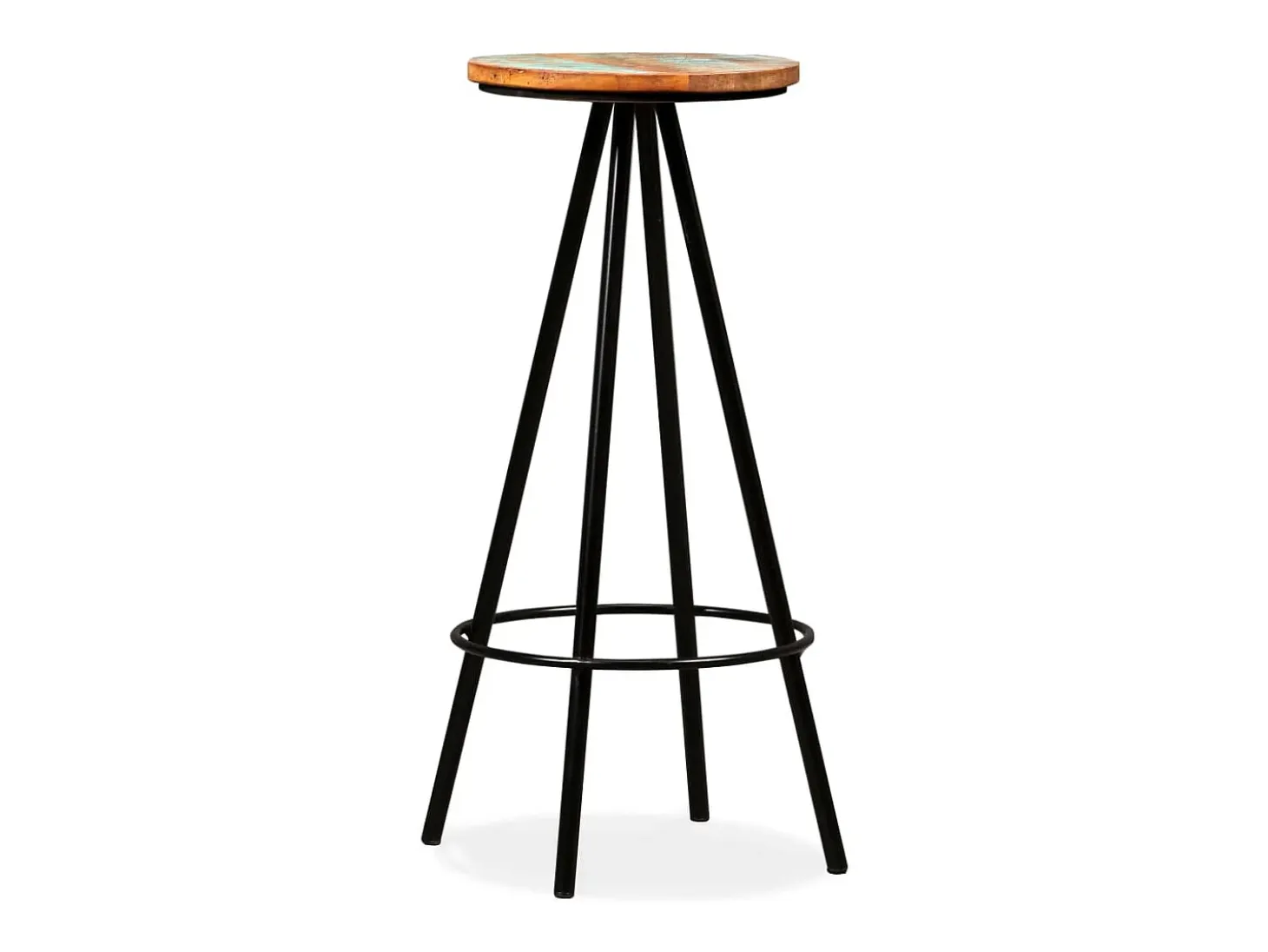 Juego de 4 taburetes de bar de madera maciza recuperada