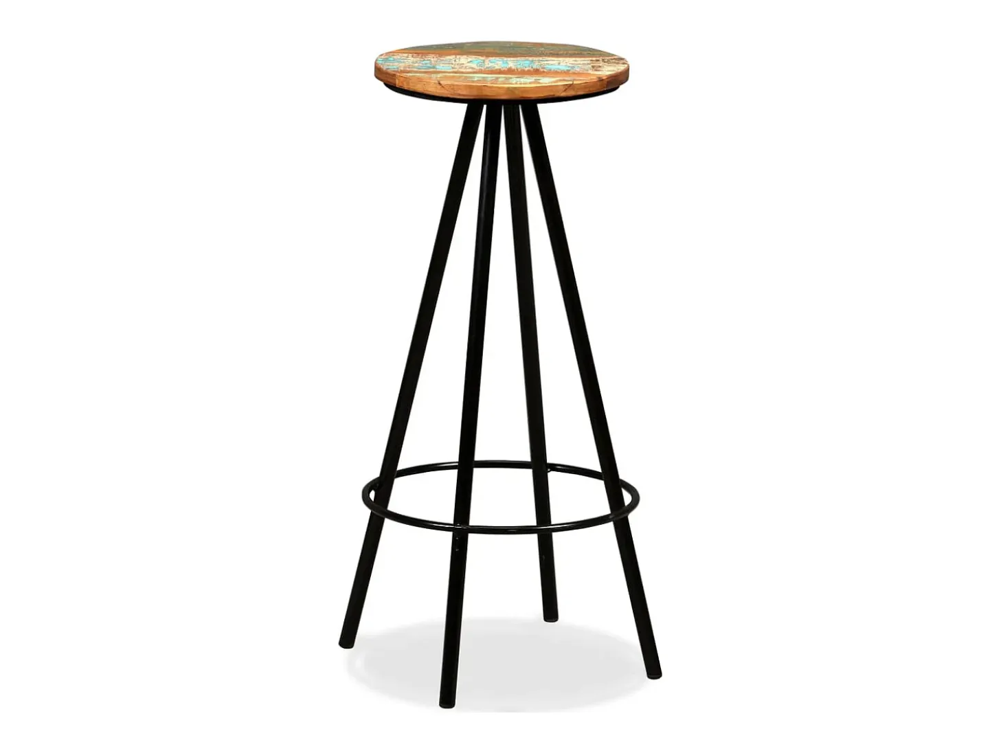 Juego de 4 taburetes de bar de madera maciza recuperada